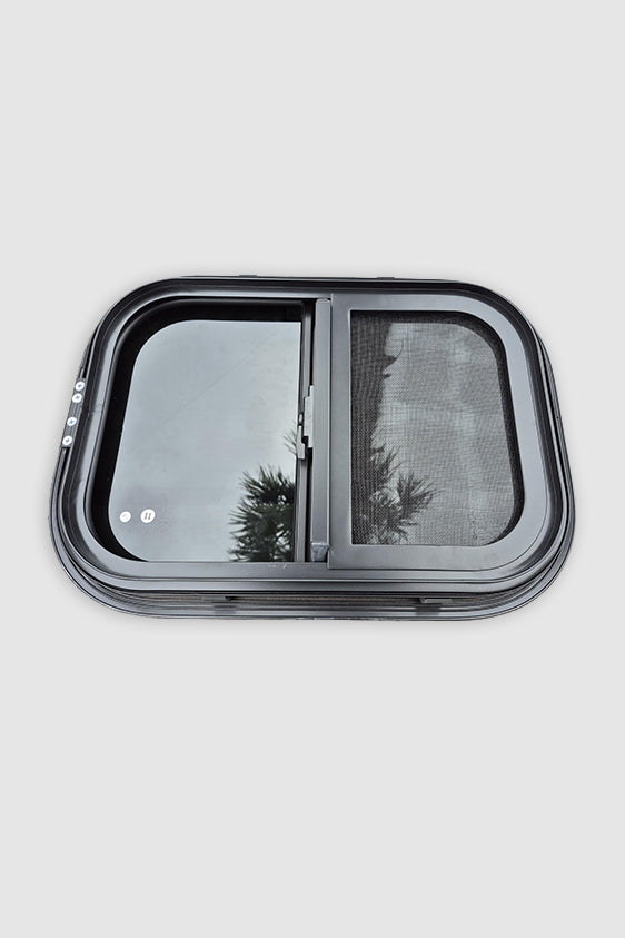 350 x 500 Tinted Sliding Glass Horsefloat / Horsetruck Window with integrated insect mesh