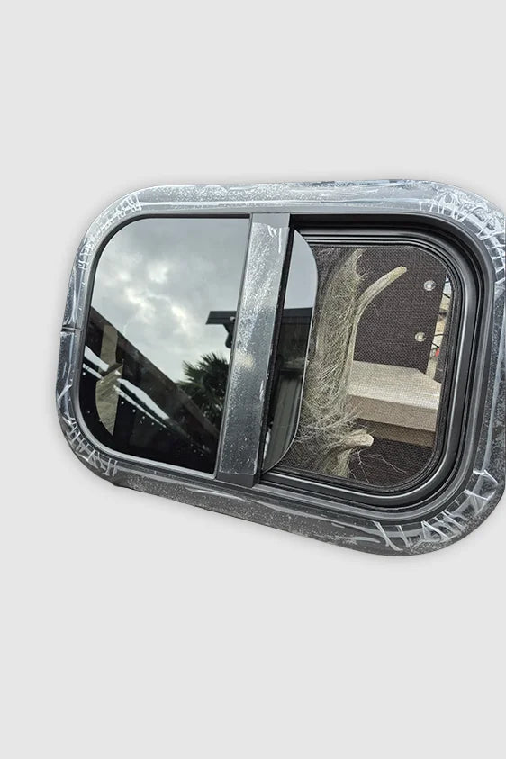 350 x 500 Tinted Sliding Glass Horsefloat / Horsetruck Window with integrated insect mesh