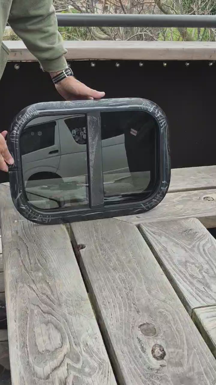 350 x 500 Tinted Sliding Glass Horsefloat / Horsetruck Window with integrated insect mesh
